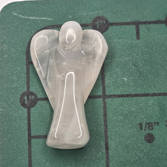 small carved quartz angel light pink statue figurine - Picture 1 of 3